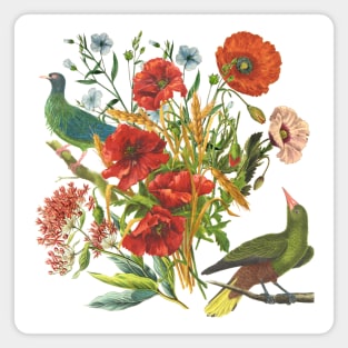 BIRDS & POPPIES Magnet